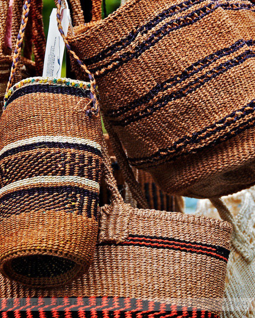Handmade baskets in the market