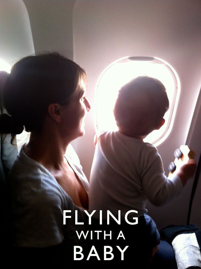 Women and Baby on an airplane