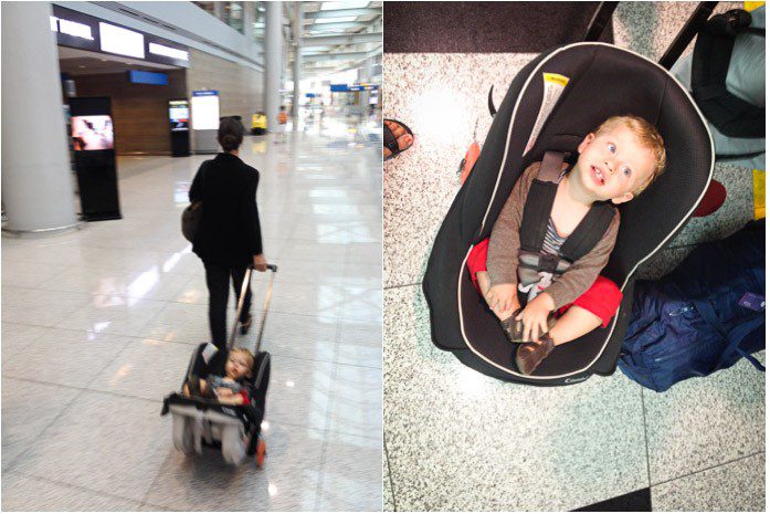 Going through the Bali airport with a toddler