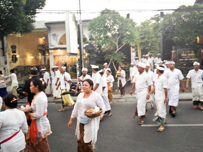 People in the streets at Seminyak Bali