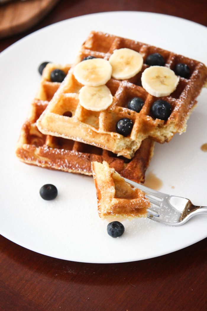 Perfect waffles with maple syrup